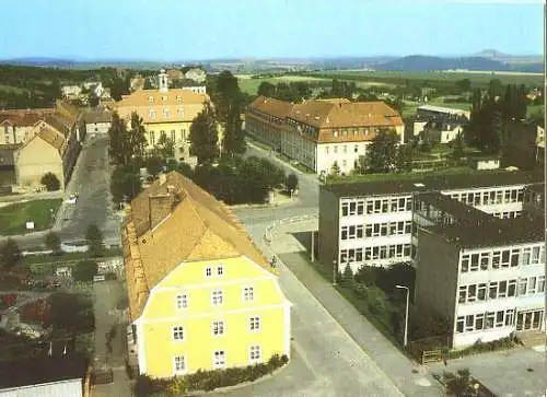 AK, Herrnhut Kr. Löbau, Blick z. Zinzendorfplatz, 1989