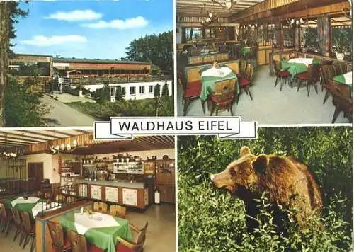 AK, Gondorf, "Waldhaus Eifel", 4 Abb., u.a Gastraum