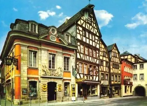 Ansichtskarte, Ahrweiler, Häusergruppe am Marktplatz, um 1972