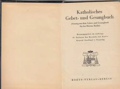 Gebet- und Gesangbuch für das Bistum Berlin, 1947