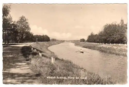 AK, Märkisch Buchholz Kr. Königs Wusterhausen, Partie am Kanal, 1957