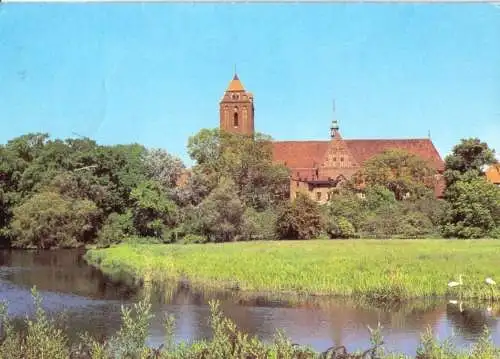 AK, Güstrow, Teilansicht mit Blick zum Dom, 1981