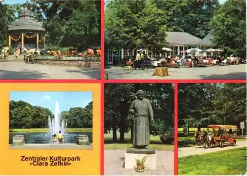 Ansichtskarte, Leipzig, Zentraler Kulturpark "Clara Zetkin", fünf Abb., 1978