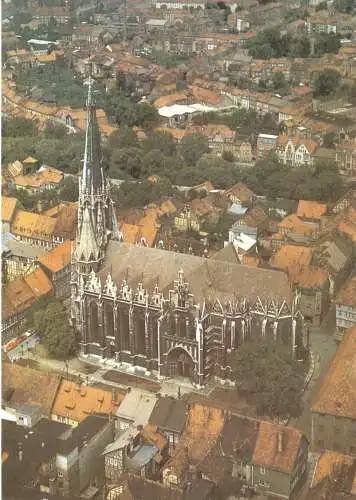 Ansichtskarte, Mühlhausen Thür., Marienkirche, Luftbild, 1989