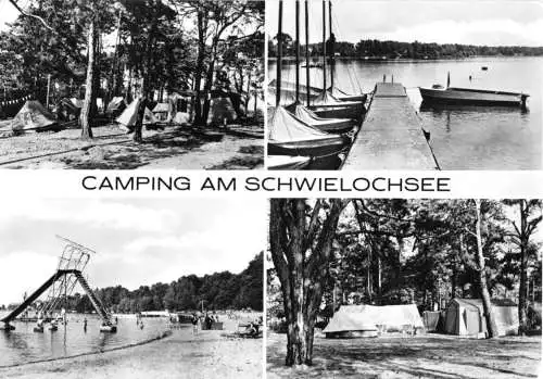 Ansichtskarte, Goyatz, Camping am Schwielochsee, vier Abb., 1975