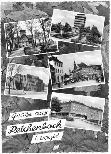 Ansichtskarte, Reichenbach i. V., fünf Abb., gestaltet, 1965