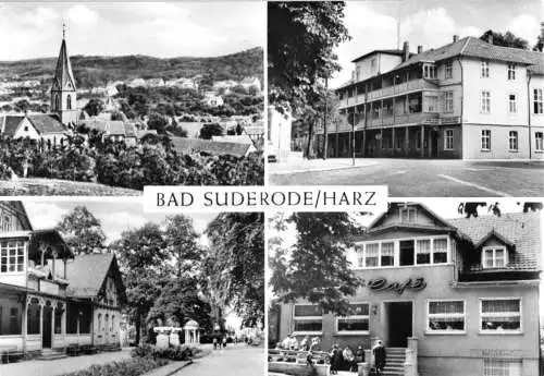 Ansichtskarte, Bad Suderode Harz, vier Abb., u.a. Central-Hotel, 1975, V1