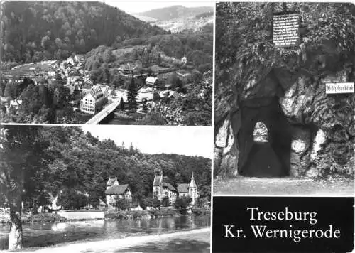 Ansichtskarte, Treseburg Kr. Wernigerode, drei Abb., 1983