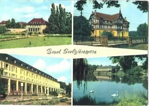 Ansichtskarte, Bad Salzungen, 4 Abb., u.a. Parktheater, 1964