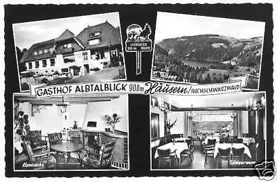 Ansichtskarte, Häusern Schwarzw., Gasthof Albtalblick,4 Abb., 1961