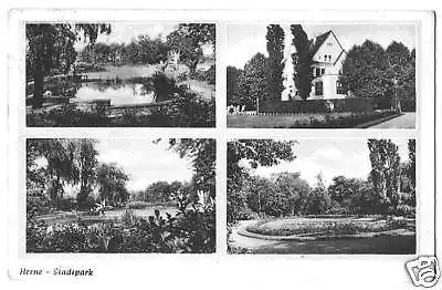 Ansichtskarte, Herne, vier Abb., Im Stadtpark, 1960