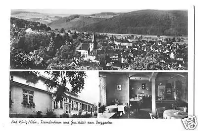 Ansichtskarte, Bad König Odw., Gastst. zum Berggarten, 1953