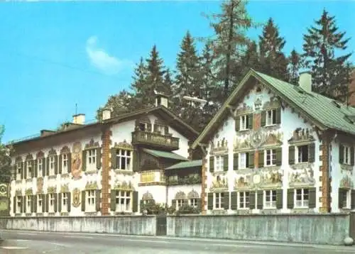 Ansichtskarte, Oberammergau, Kindergarten Hansl und Gretl Haus