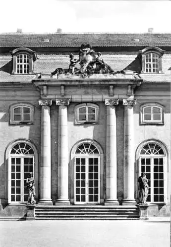 Ansichtskarte, Mosigkau, Schloß, Mittelrisalit der Südfront, 1974