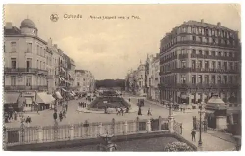 Ansichtskarte, Ostende, Oostende, Avenue Léopold, 1915