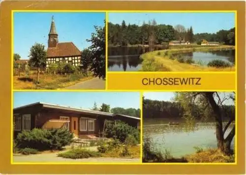 Ansichtskarte, Chossewitz Kr. Beeskow, 4 Abb., u.a. Bungalowsiedlg