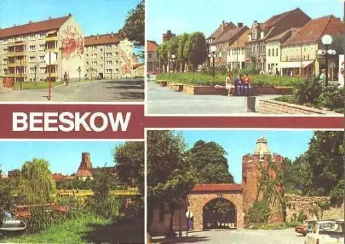 AK, Beeskow, 4 Abb., u.a. Poststraße, 1982