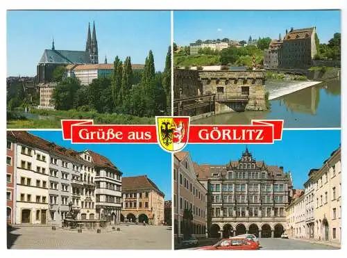 Ansichtskarte, Görlitz, vier Abb., um 1991