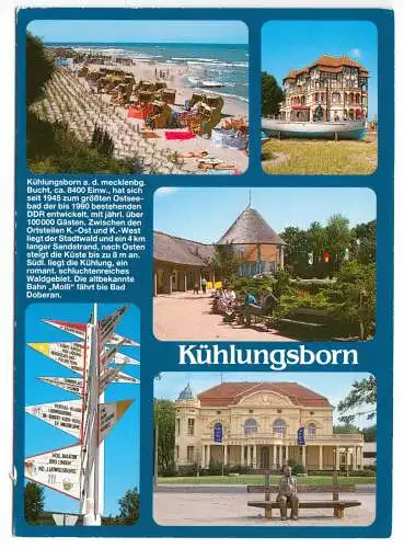 Ansichtskarte, Ostseebad Kühlungsborn, fünf Abb., 1997, Chronikkarte