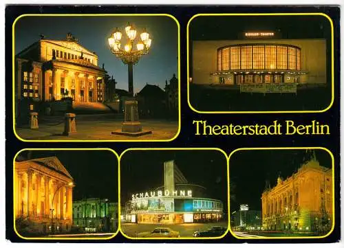 Ansichtskarte, Berlin, Theaterstadt Berlin, fünf Abb., um 1991