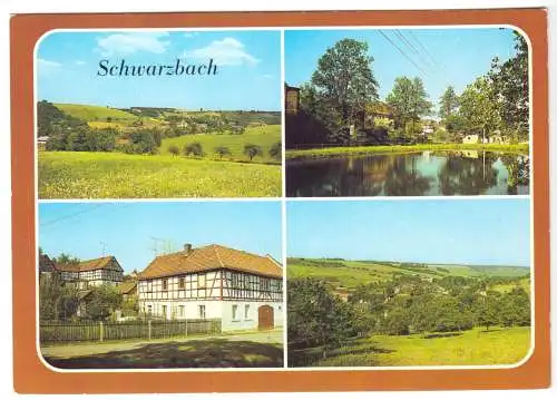 Ansichtskarte, Schwarzbach Kr. Gera, vier Abb., 1984