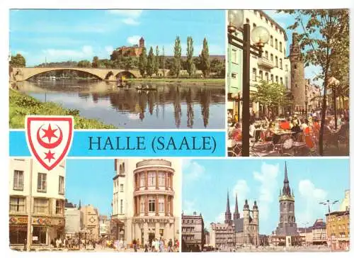 Ansichtskarte, Halle Saale, vier Abb., 1981