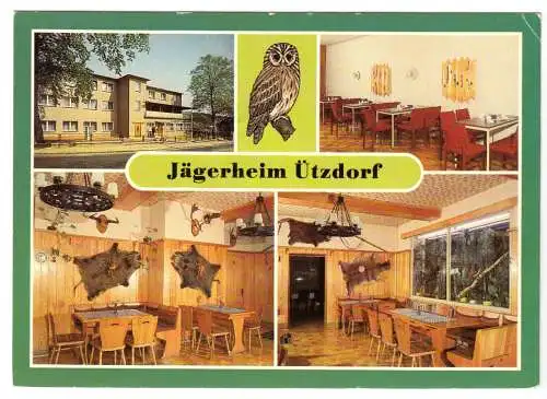 Ansichtskarte, Lanke Kr. Bernau, OT Ützdorf, Gaststätte Jägerheim, fünf Abb., 1984