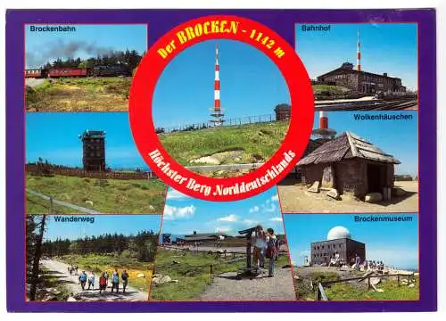 AK, Harz, Der Brocken - Höchster Berg Norddeutschlands, acht Abb., 2000