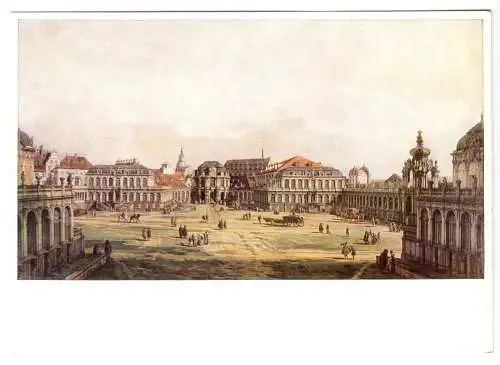 Ansichtskarte, Dresden, Zwingerhof in Dresden, nach einem Gemälde von Canaletto, 1969
