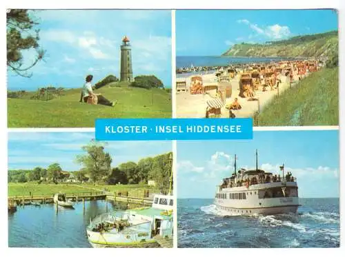 Ansichtskarte, Kloster auf Hiddensee, vier Abb., 1976