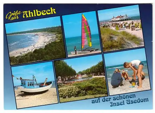 AK, Seebad Ahlbeck auf Usedom, sechs Abb., gestaltet, um 1993