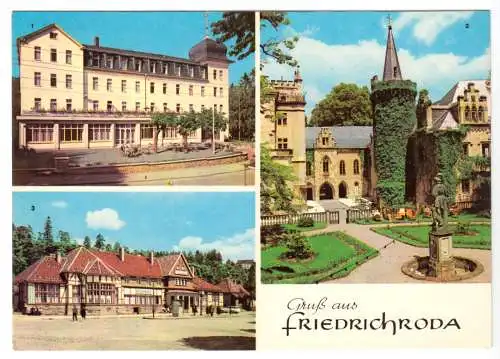 Ansichtskarte, Friedrichroda Thür. Wald, drei Abb., 1968