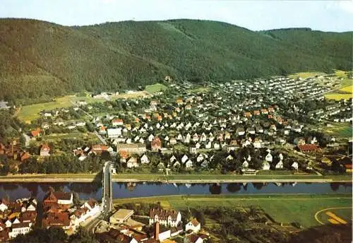 Ansichtskarte, Bodenwerder a.d. Weser, Luftbildansicht, 1977