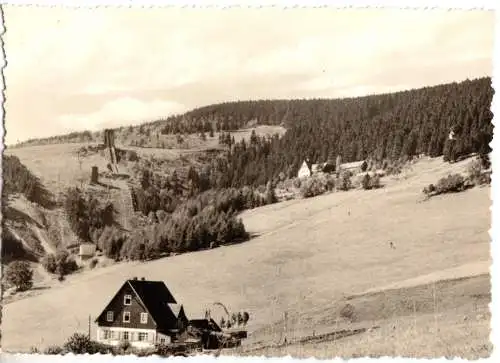 Ansichtskarte, Kurort Oberwiesenthal Erzgeb., Blick zur alten Sprungschanze, 1970