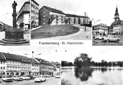 Ansichtskarte, Frankenberg Kr. Hainichen, fünf Abb., 1981