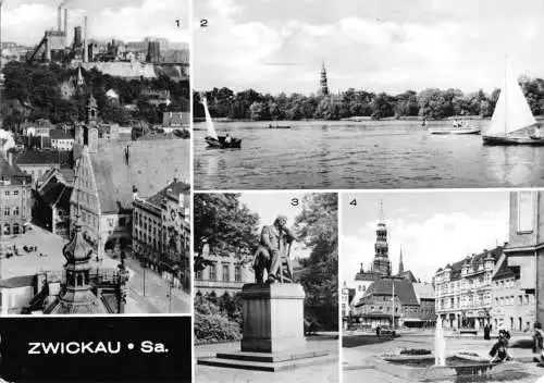 Ansichtskarte, Zwickau Sa., vier Abb., 1974