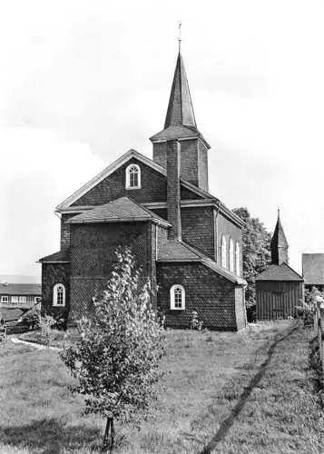 Ansichtskarte, Masserberg Thür. Wald, An der Kirche, 1980