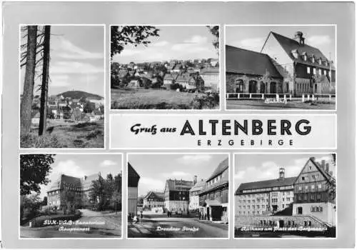 Ansichtskarte, Altenberg Erzgeb., sechs Abb., 1967