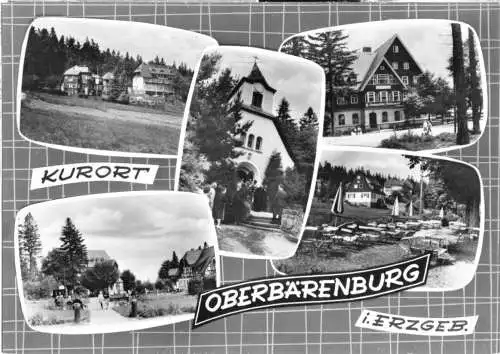 Ansichtskarte, Kurort Oberbärenburg, fünf Abb., gestaltet, 1964