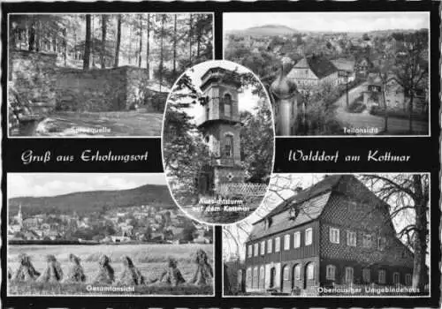 Ansichtskarte, Walddorf am Kottmar, fünf Abb., 1968