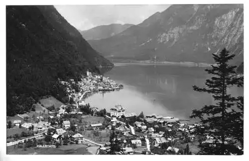 Ansichtskarte, Hallstatt, Teilansicht Bergseite, Echtfoto, 1929