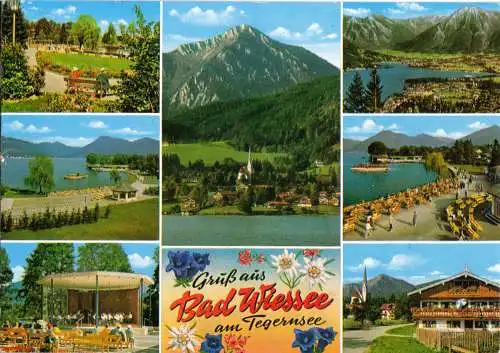 Ansichtskarte, Bad Wiessee, sieben Abb., gestaltet, 1975