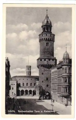 Ansichtskarte, Görlitz, Reichenbacher Turm und Kaisertrutz, 1954