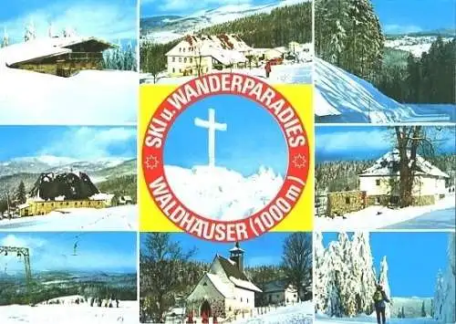 Ansichtskarte, Waldhäuser, 8 Abb., Winteransichten, ca. 1979