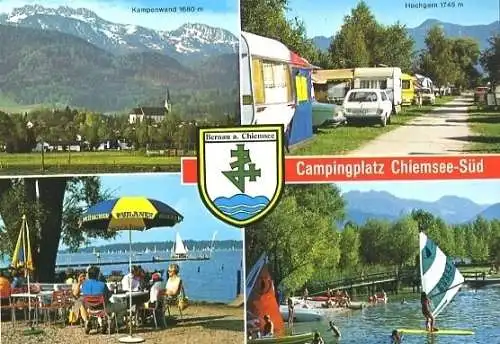 Ansichtskarte, Bernau-Felden am Chiemsee, Campingplatz, 1988