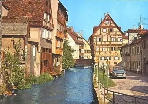 Ansichtskarte, Ulm a.d. Donau, Fischerwinkel a.d. Blau, ca. 1976