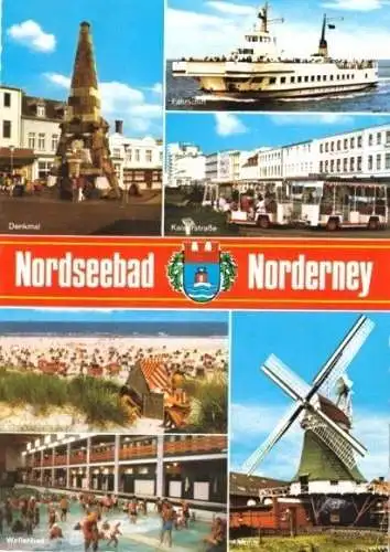 Ansichtskarte, Nordseebad Norderney, sechs Abb., 1981