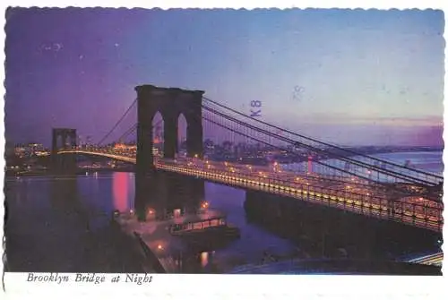 AK, New York, Brooklin Bridge at Night, 1981