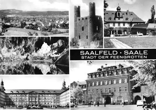 Ansichtskarte, Saalfeld Saale, sechs Abb., 1977