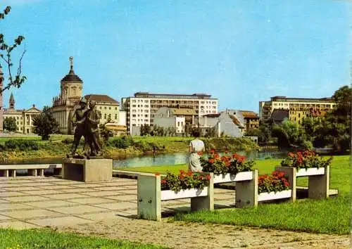 AK, Potsdam, An der Neuen Fahrt mit Resten der Altbebauung, 1969